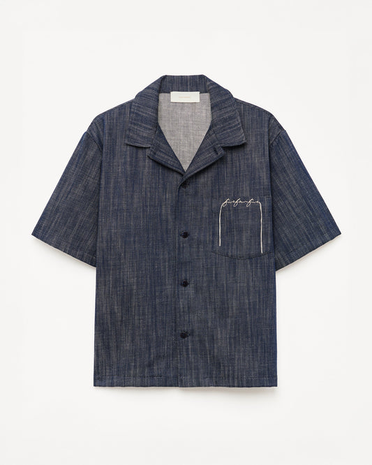 545 Lightweight Raw Denim Bowling Shirt
