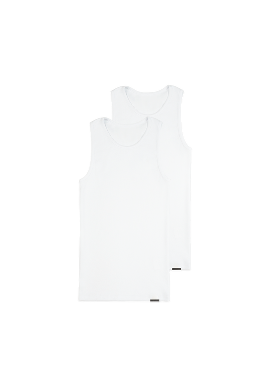 545 EVERYDAY TANK TOP WHITE - TWO PACK