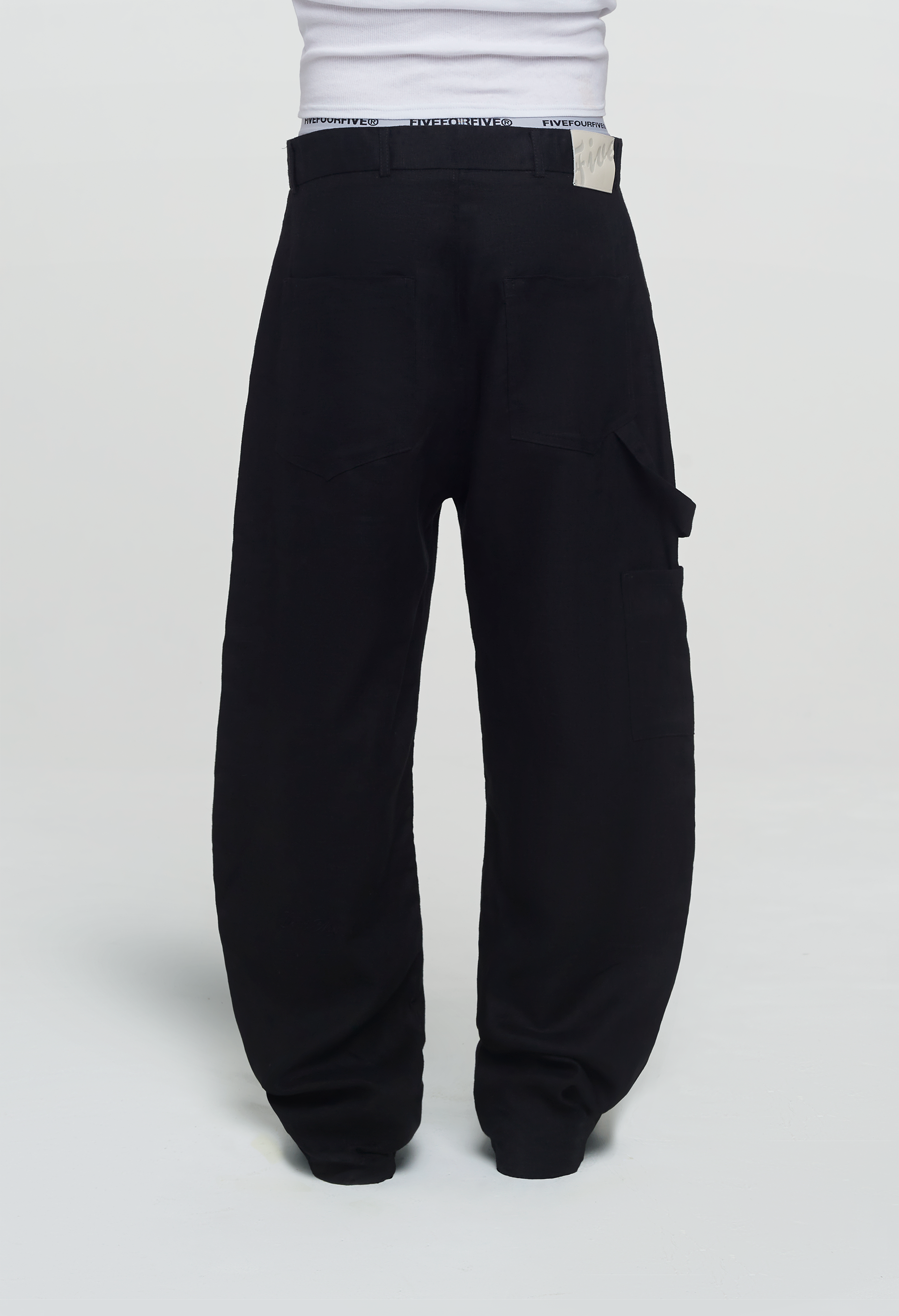 545 LINEN CARPENTER PANTS MIDNIGHT BLACK