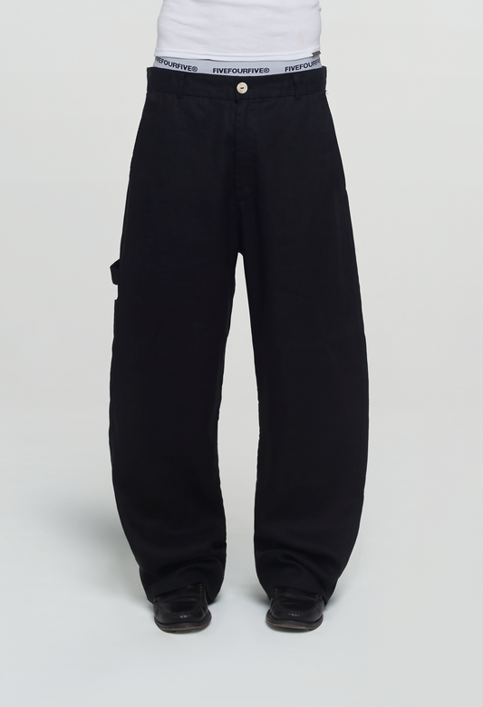 545 LINEN CARPENTER PANTS MIDNIGHT BLACK