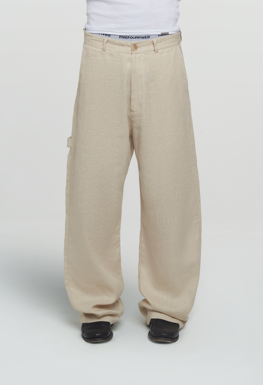 545 LINEN CARPENTER PANTS SAND BEIGE