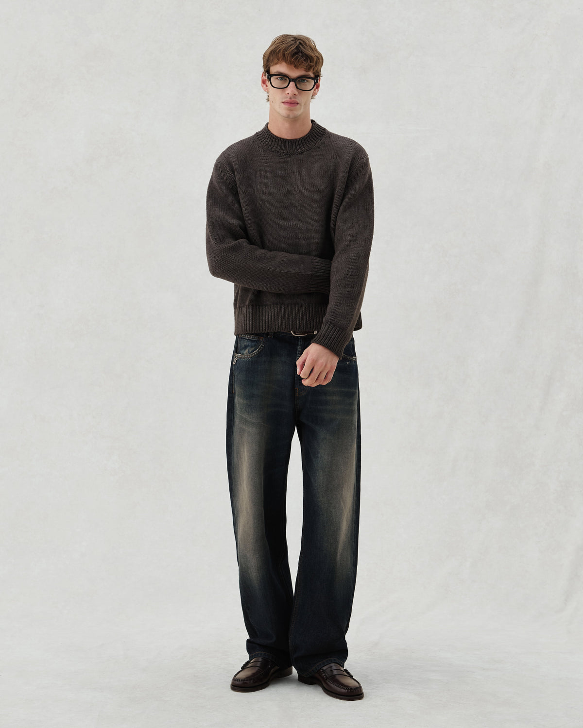 FW26 EV CREW KNIT BROWN - 2