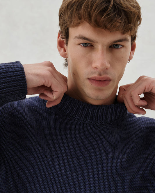 FW26 EV CREW KNIT NAVY - 4