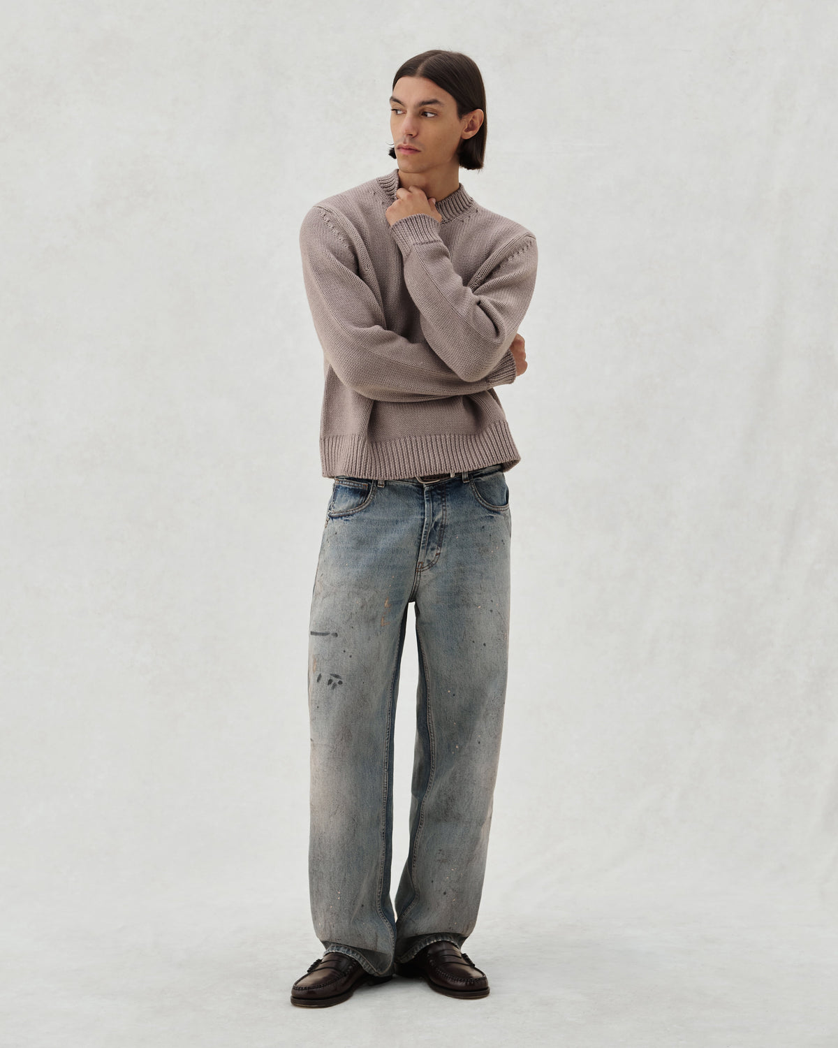 FW26 EV CREW KNIT SAND - 2