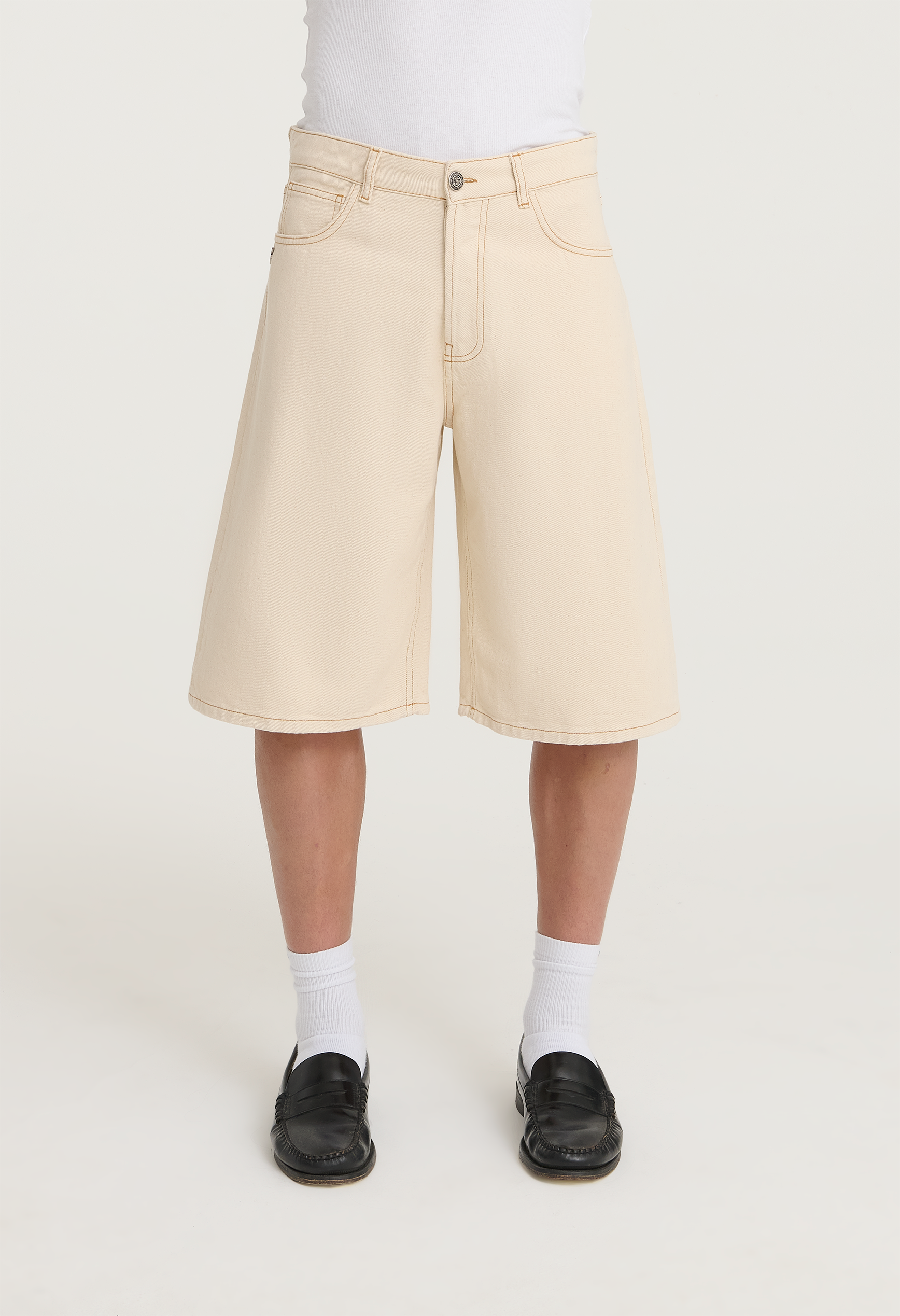 545 DENIM 02 SHORTS STRAW IVORY