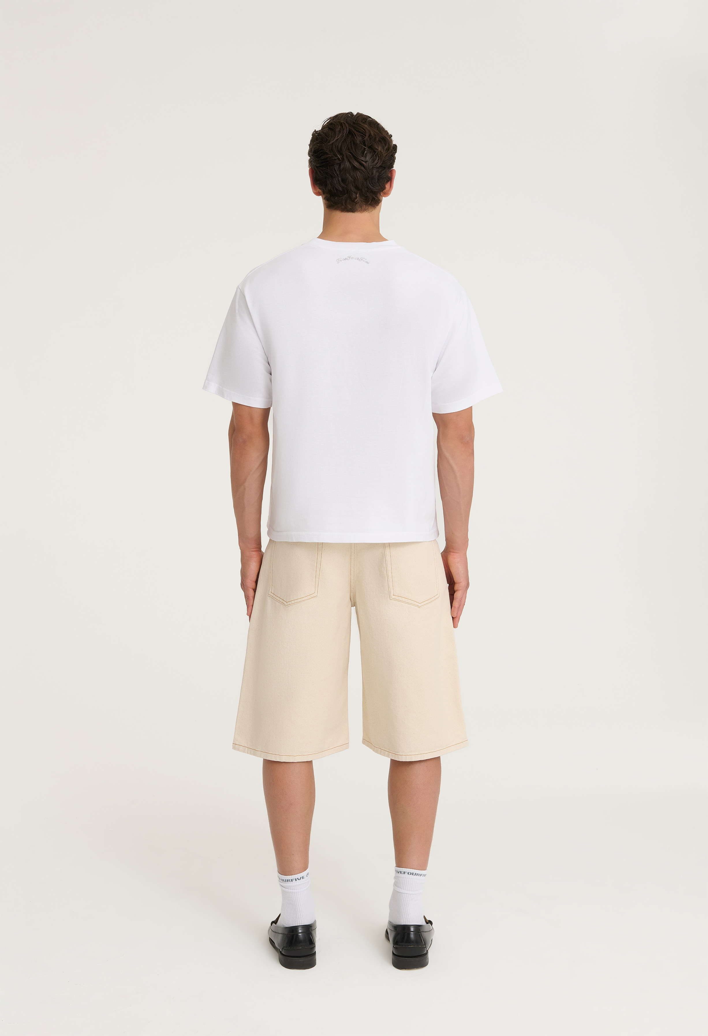 545 DENIM 02 SHORTS STRAW IVORY
