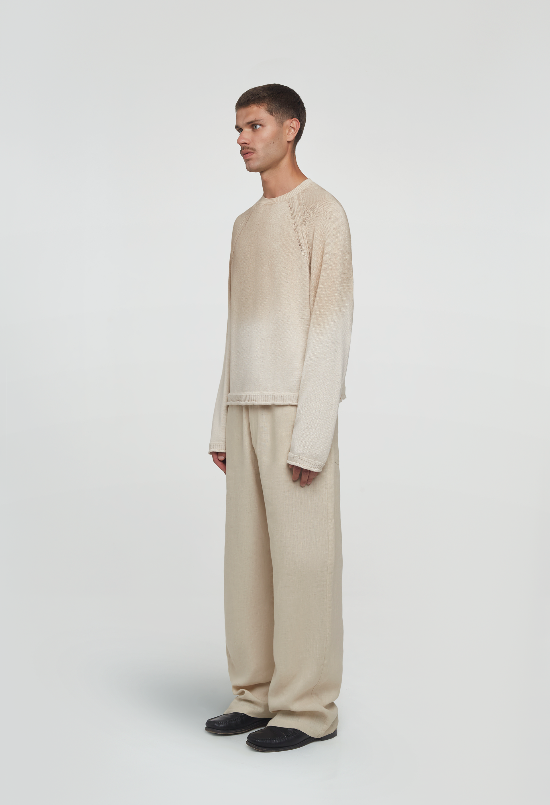 545 LINEN FADED SWEATER SAND BEIGE
