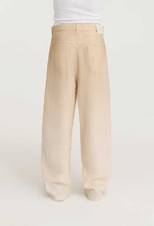 545 FADED LINEN PANTS BEIGE SAND