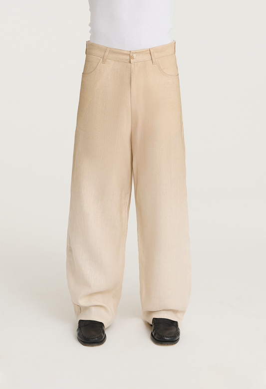 545 FADED LINEN PANTS BEIGE SAND