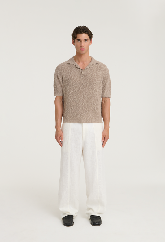 545 BOUCLÉ POLO SHIRT BEIGE SAND
