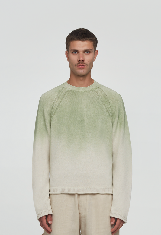 545 LINEN FADED SWEATER PALM GREEN